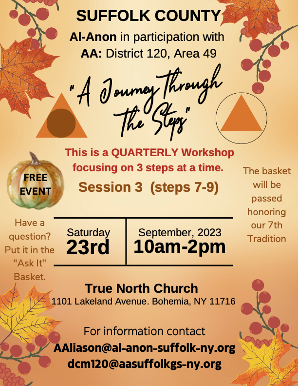 2023 AlAnon Session 3 A Journey Through The Steps Suffolk County General Service