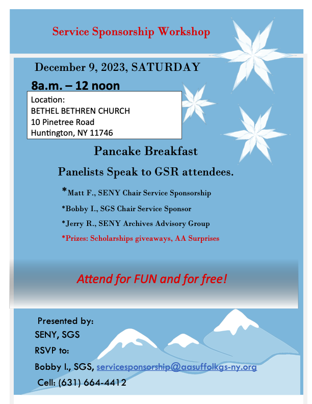 Suffolk General Service - Service Sponsorship Pancake Breakfast @ Bethel Brethren Church | Huntington Station | New York | United States
